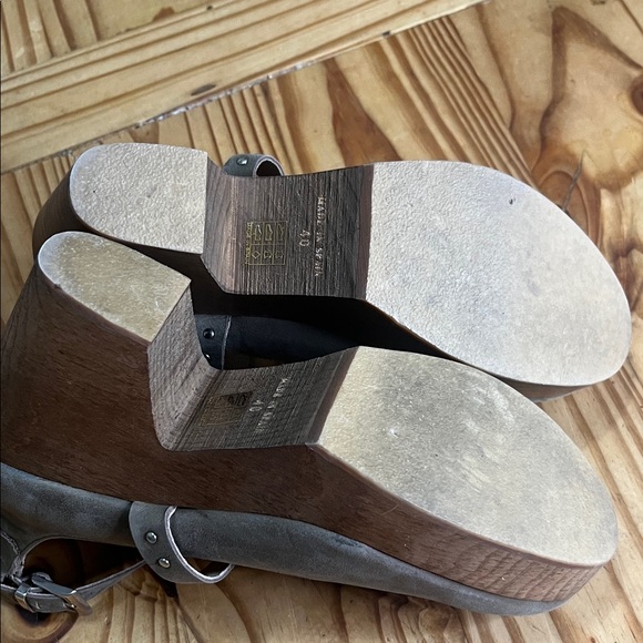 Free People Wood Clogs Buena Vista Green - Picture 9 of 14